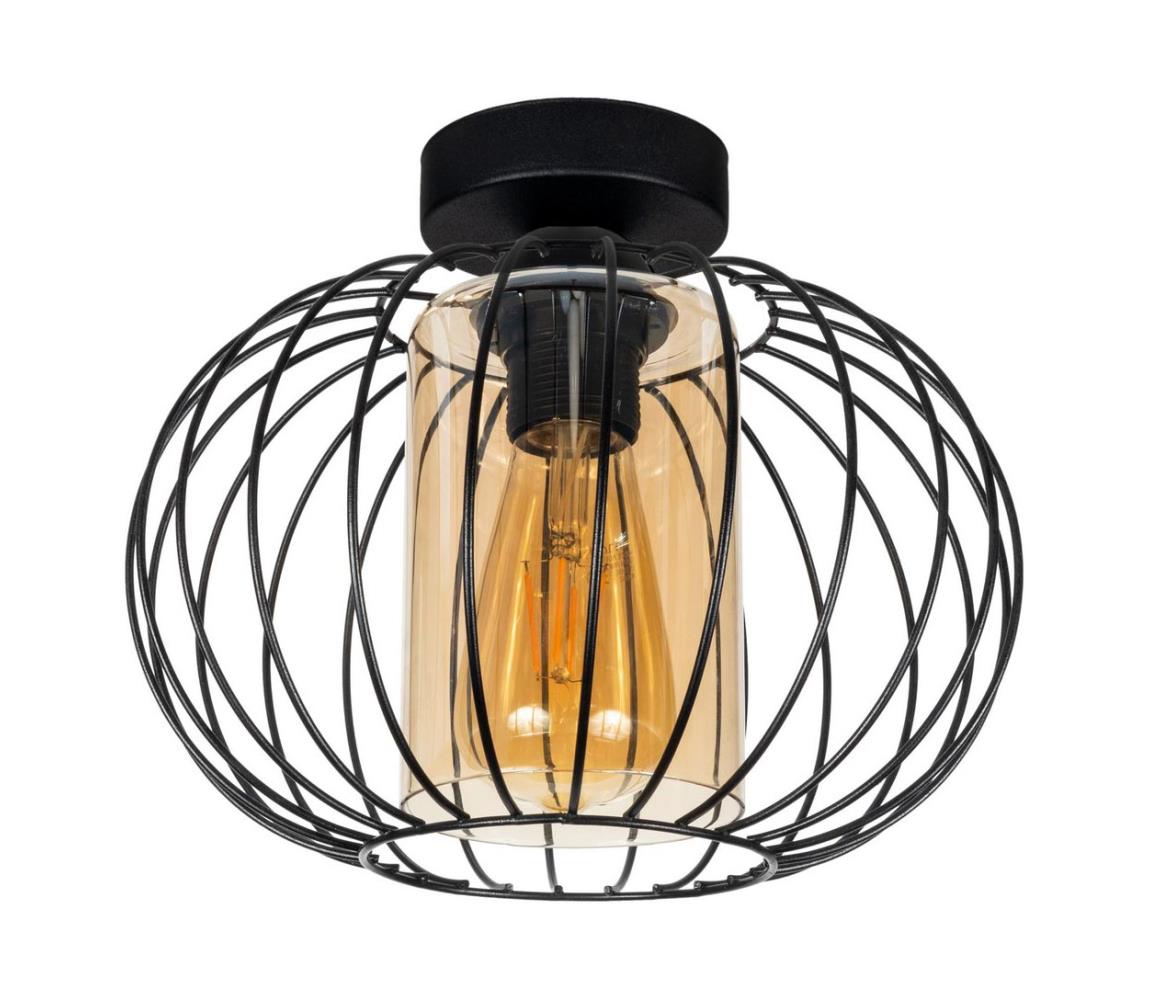 HEXE Felületre szerelhető csillár CORRINI 1xE27/60W/230V átm. 25 cm fekete/bézs