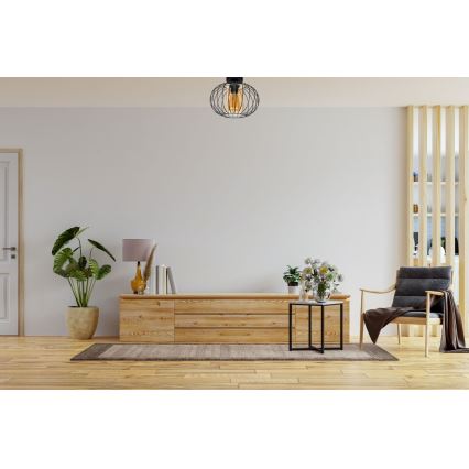 Felületre szerelhető csillár CORRINI 1xE27/60W/230V átm. 25 cm fekete/bézs