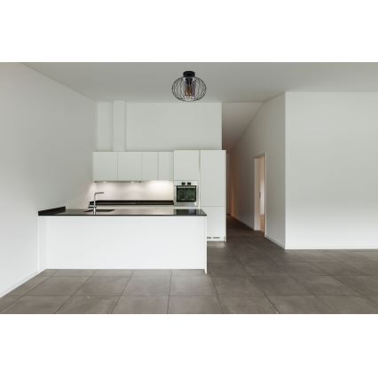Felületre szerelhető csillár CORRINI 1xE27/60W/230V átm. 25 cm fekete/szürke