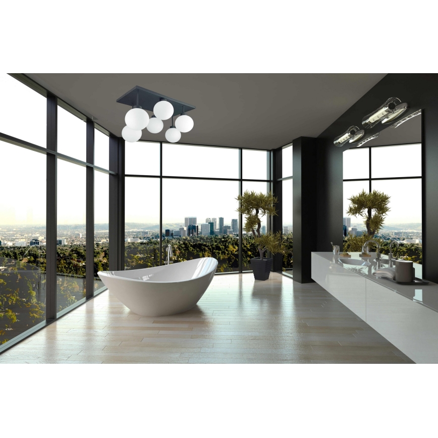 Felületre szerelhető csillár  DEA 6xE14/60W/230V fekete/fehér