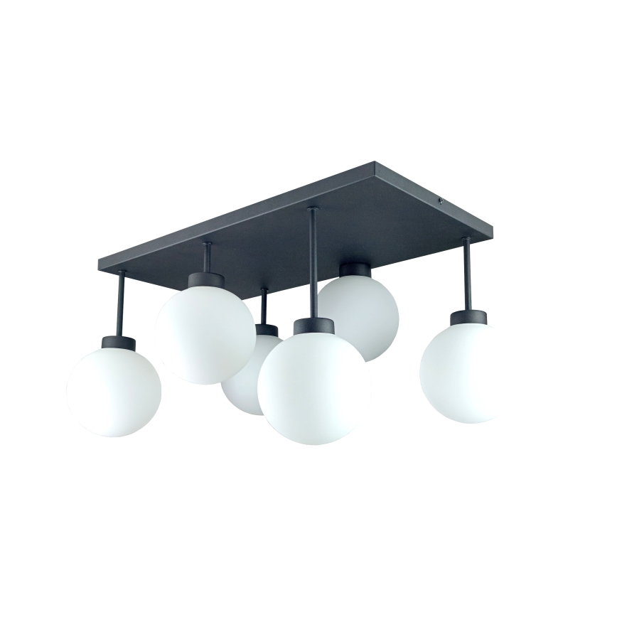 Felületre szerelhető csillár  DEA 6xE14/60W/230V fekete/fehér