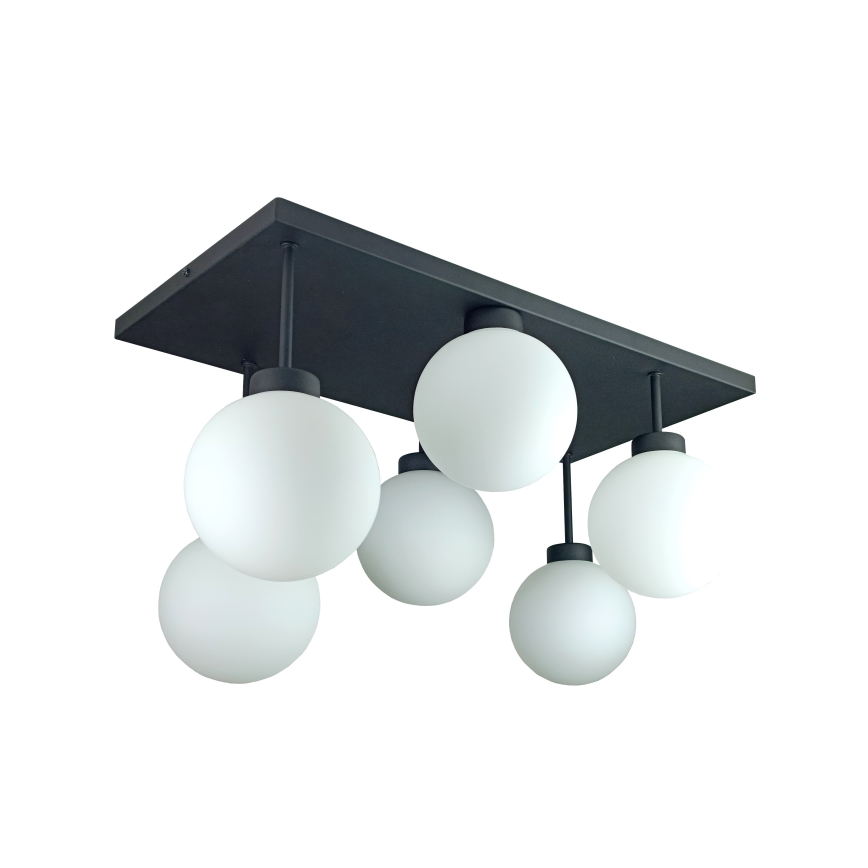 Felületre szerelhető csillár  DEA 6xE14/60W/230V fekete/fehér