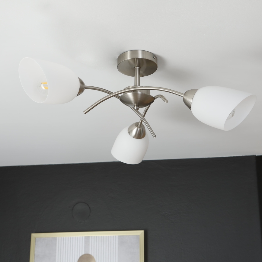 Felületre szerelhető csillár DONNA 3xE27/60W/230V nikkel