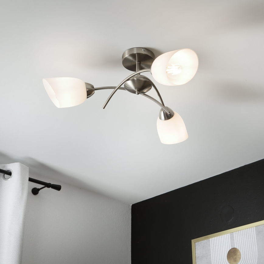 Felületre szerelhető csillár DONNA 3xE27/60W/230V nikkel