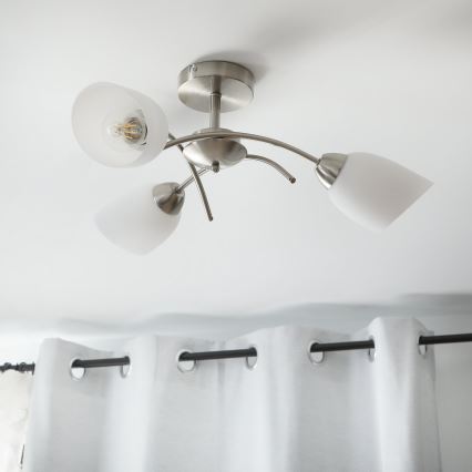 Felületre szerelhető csillár DONNA 3xE27/60W/230V nikkel