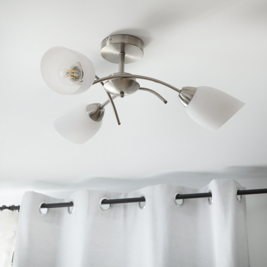 Felületre szerelhető csillár DONNA 3xE27/60W/230V nikkel