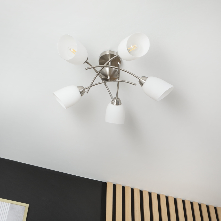 Felületre szerelhető csillár DONNA 5xE27/60W/230V nikkel