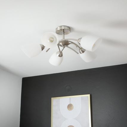 Felületre szerelhető csillár DONNA 5xE27/60W/230V nikkel