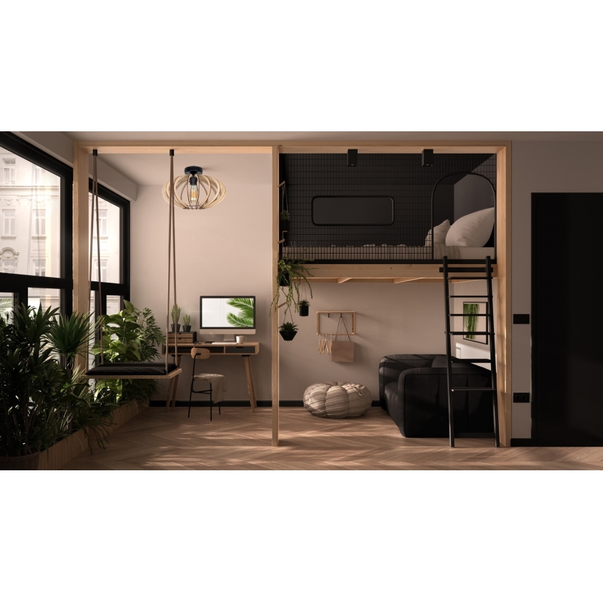 Felületre szerelhető csillár EARTH 1xE27/60W/230V fekete/bézs