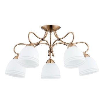 Felületre szerelhető csillár  FILA 5xE27/15W/230V bronz