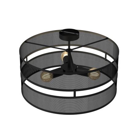 Felületre szerelhető csillár GLUM 3xE27/60W/230V fekete