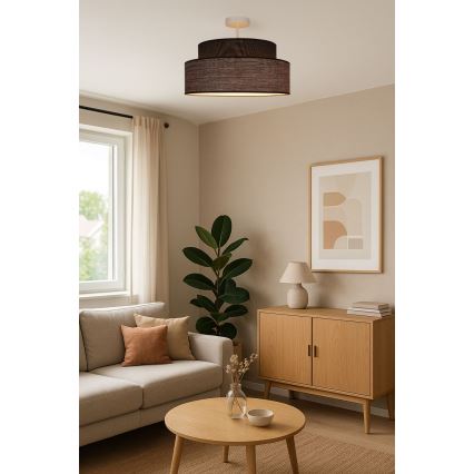 Felületre szerelhető csillár  GRACE 1xE27/60W/230V átm. 40 cm barna/bézs