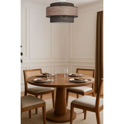 Felületre szerelhető csillár  GRACE 1xE27/60W/230V átm. 40 cm barna/bézs