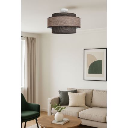 Felületre szerelhető csillár  GRACE 1xE27/60W/230V átm. 40 cm barna/bézs