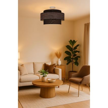 Felületre szerelhető csillár  GRACE 1xE27/60W/230V átm. 40 cm barna/bézs