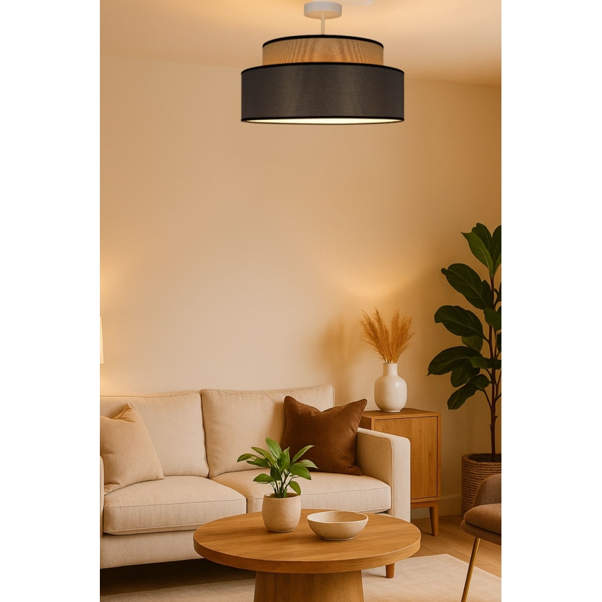 Felületre szerelhető csillár  GRACE 1xE27/60W/230V átm. 40 cm bézs/barna