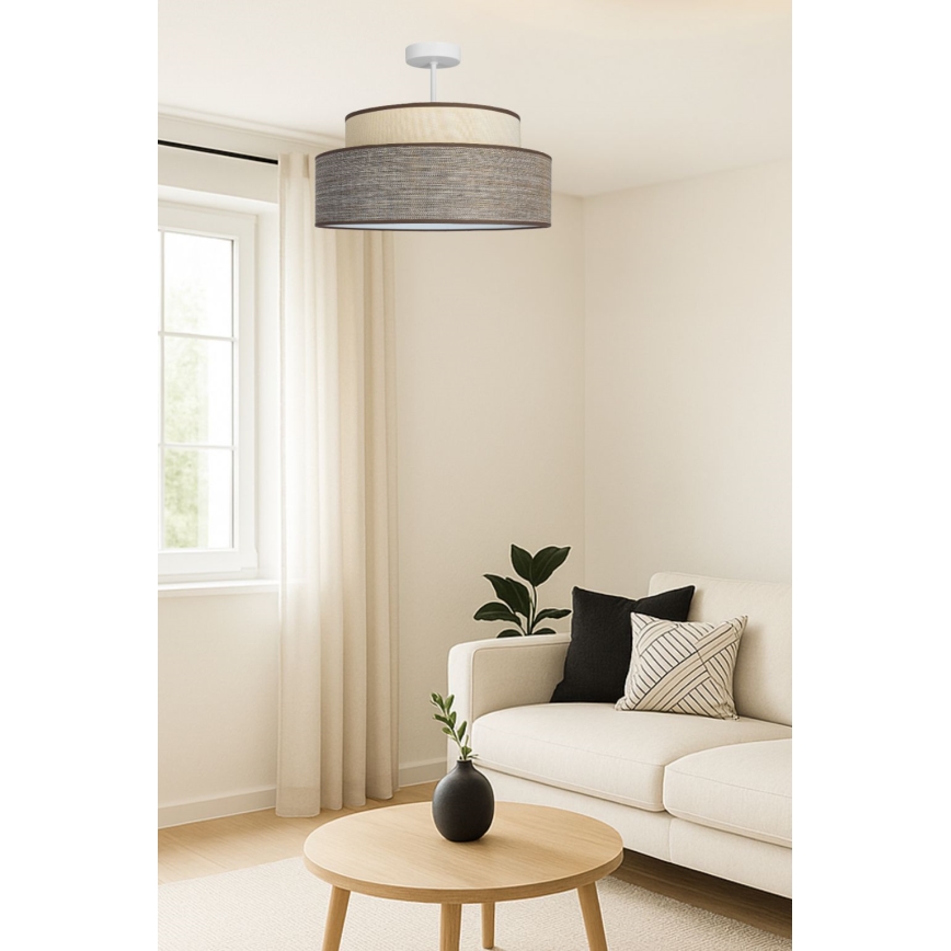 Felületre szerelhető csillár  GRACE 1xE27/60W/230V átm. 40 cm krémes/barna