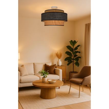 Felületre szerelhető csillár  GRACE 1xE27/60W/230V átm. 40 cm krémes/barna
