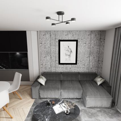 Felületre szerelhető csillár  HALO 4xGX53/10W/230V fekete