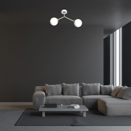 Felületre szerelhető csillár JOY 2xE14/40W/230V fehér/arany