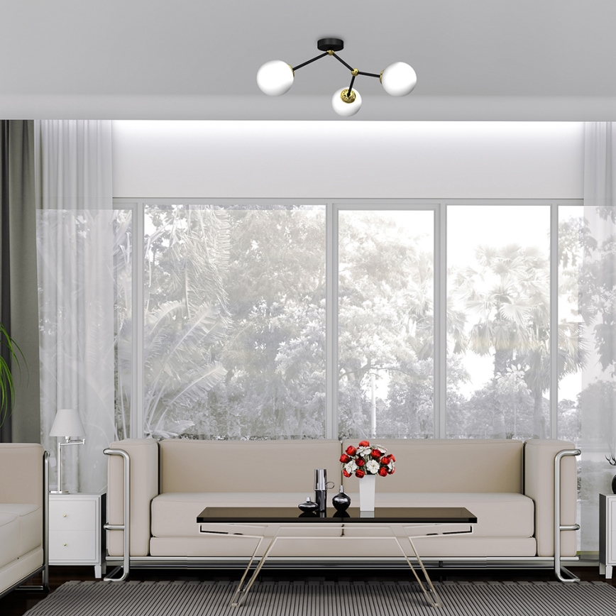 Felületre szerelhető csillár JOY 3xE14/40W/230V fekete/arany