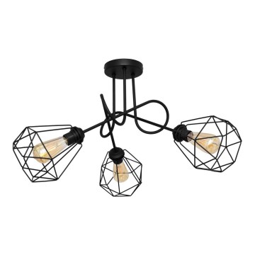 Felületre szerelhető csillár KARO 3xE27/15W/230V fekete