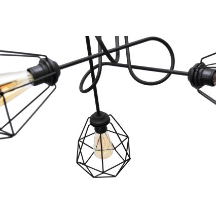 Felületre szerelhető csillár KARO 3xE27/15W/230V fekete