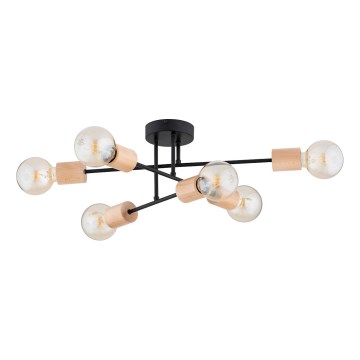 Felületre szerelhető csillár  LA-STENA 6xE27/15W/230V bézs/fekete