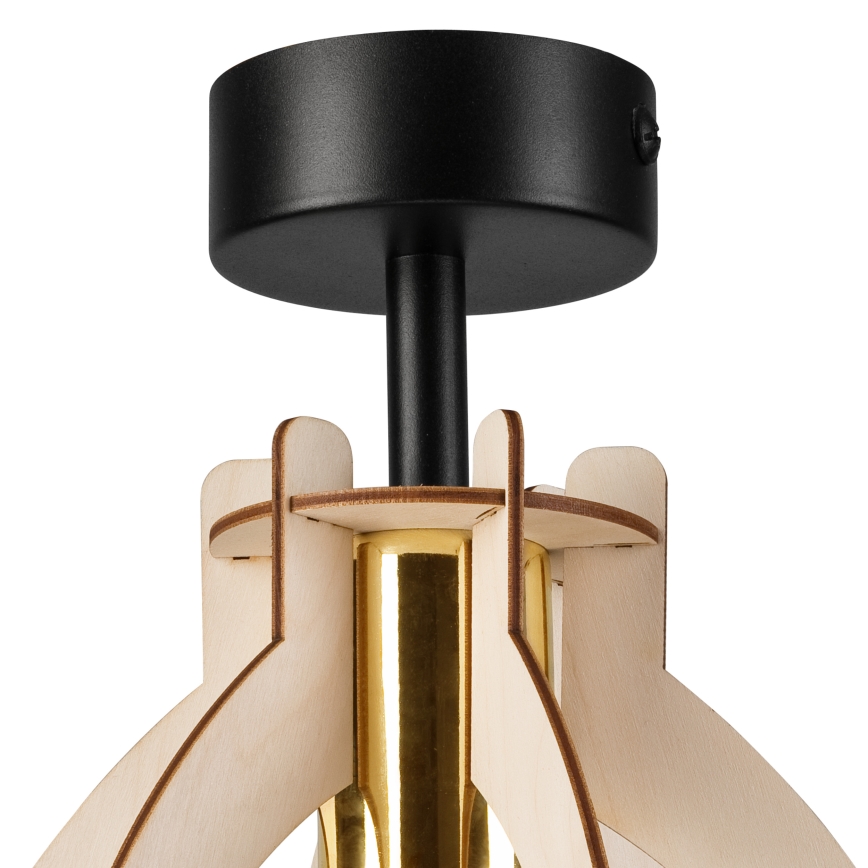 Felületre szerelhető csillár LANDO 1xE27/15W/230V átm. 21 cm bükkfa