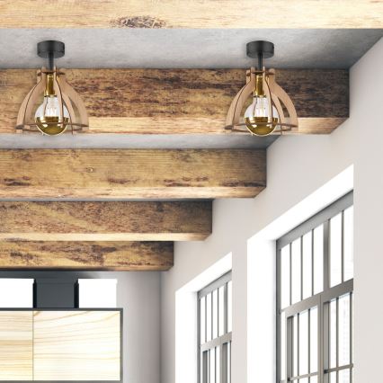 Felületre szerelhető csillár LANDO 1xE27/15W/230V átm. 21 cm tölgy