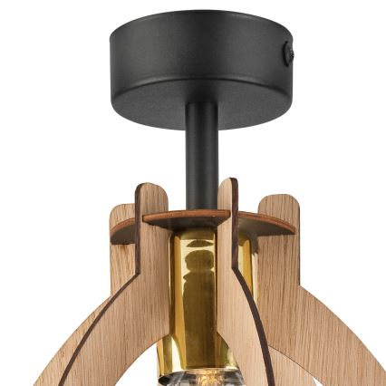 Felületre szerelhető csillár LANDO 1xE27/15W/230V átm. 21 cm tölgy