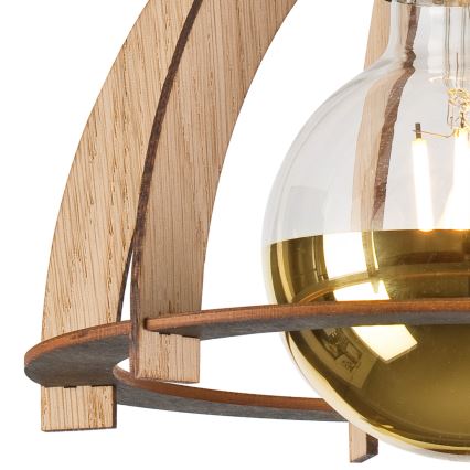 Felületre szerelhető csillár LANDO 1xE27/15W/230V átm. 21 cm tölgy