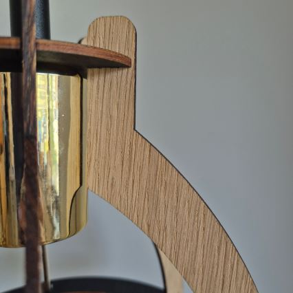 Felületre szerelhető csillár LANDO 1xE27/15W/230V átm. 21 cm tölgy