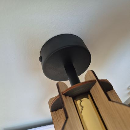 Felületre szerelhető csillár LANDO 1xE27/15W/230V átm. 21 cm tölgy