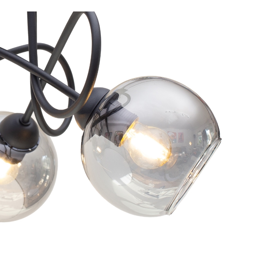Felületre szerelhető csillár LATIL 5xE27/60W/230V fekete
