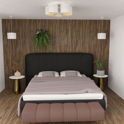 Felületre szerelhető csillár LOFT SHADE 5xE27/60W/230V fehér/arany