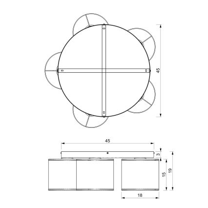 Felületre szerelhető csillár LOFT SHADE 5xE27/60W/230V fekete