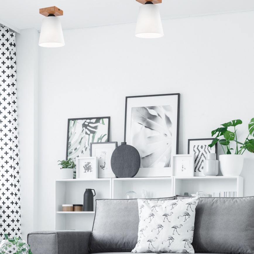 Felületre szerelhető csillár LULA 1xE27/60W/230V tölgy