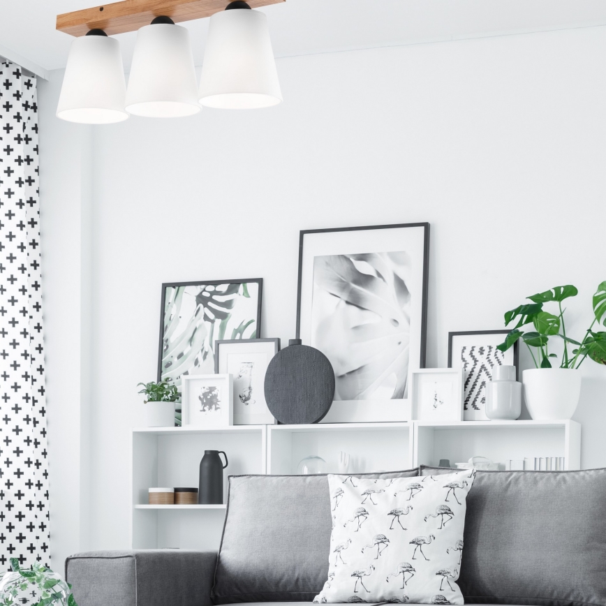 Felületre szerelhető csillár LULA 3xE27/60W/230V tölgy