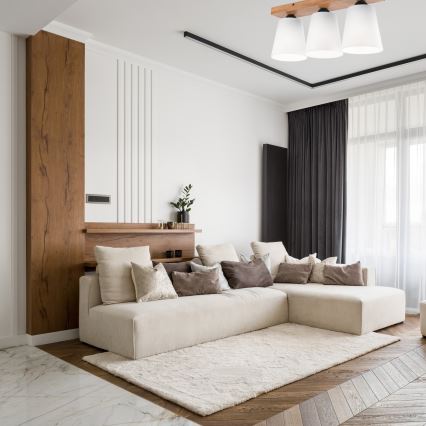 Felületre szerelhető csillár LULA 3xE27/60W/230V tölgy