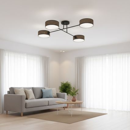 Felületre szerelhető csillár MAGA 4xE14/10W/230V barna