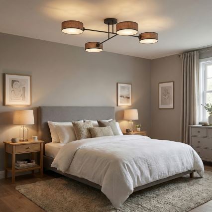 Felületre szerelhető csillár MAGA 4xE14/10W/230V barna