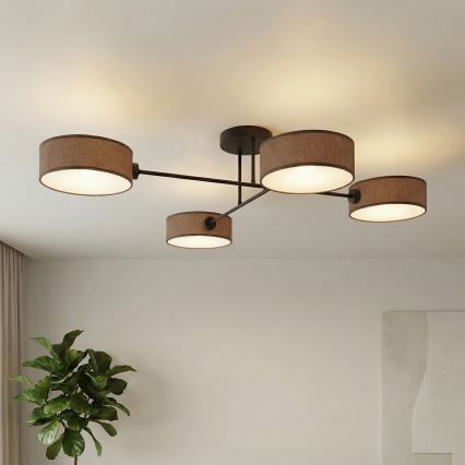 Felületre szerelhető csillár MAGA 4xE14/10W/230V barna