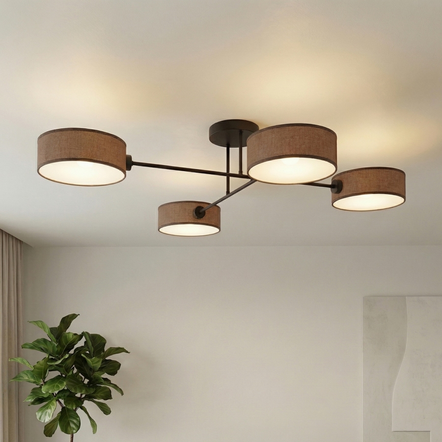 Felületre szerelhető csillár MAGA 4xE14/10W/230V barna