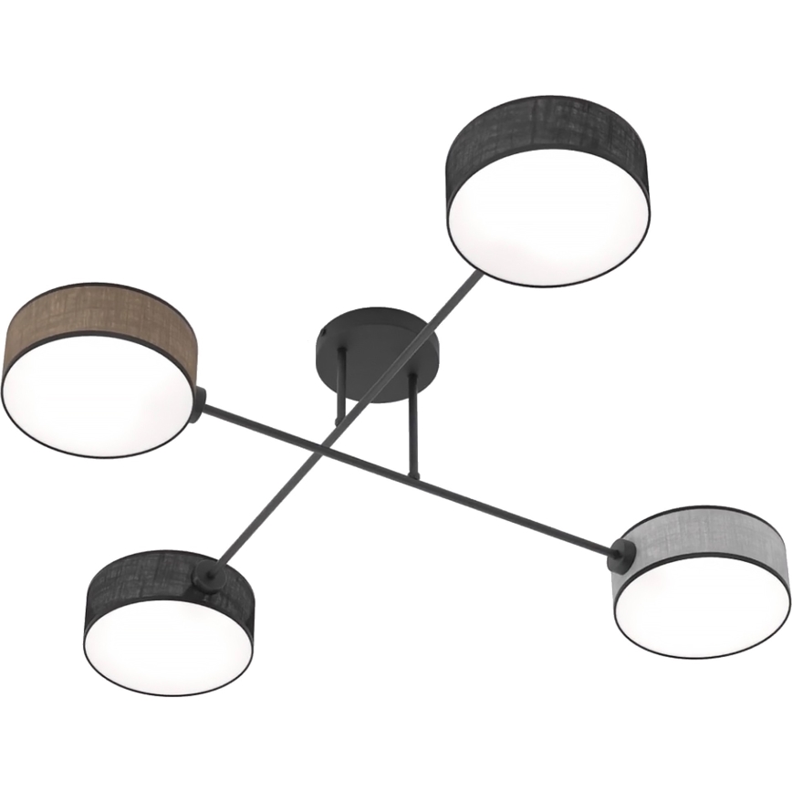 Felületre szerelhető csillár MAGA 4xE14/10W/230V fekete/barna/szürke