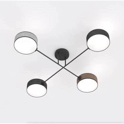 Felületre szerelhető csillár MAGA 4xE14/10W/230V fekete/barna/szürke