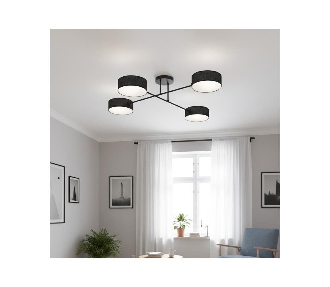 EMIBIG Felületre szerelhető csillár MAGA 4xE14/10W/230V fekete 1568/4