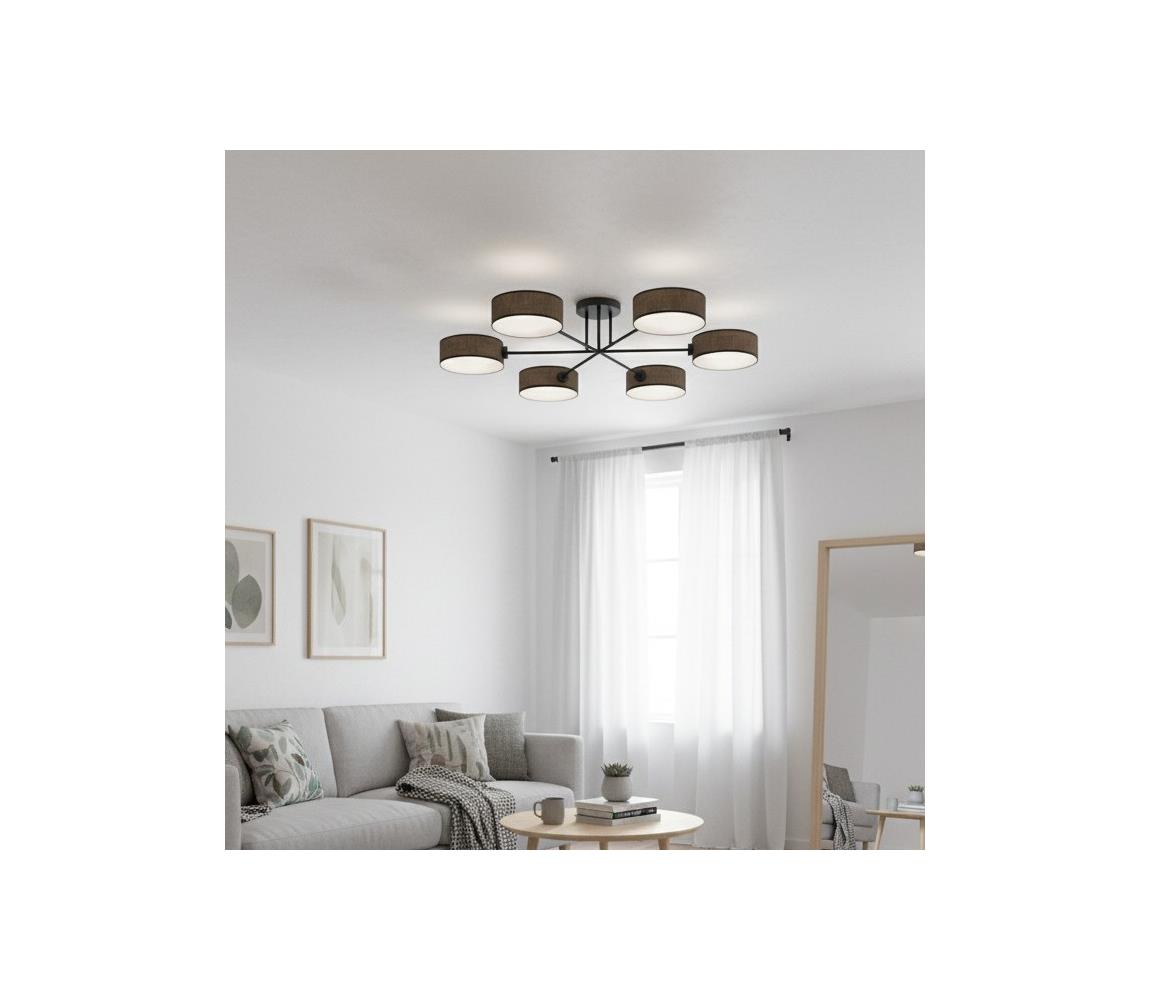 EMIBIG Felületre szerelhető csillár MAGA 6xE14/10W/230V barna 1569/6