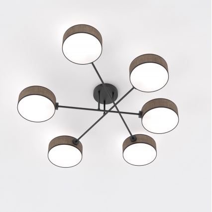 Felületre szerelhető csillár MAGA 6xE14/10W/230V barna