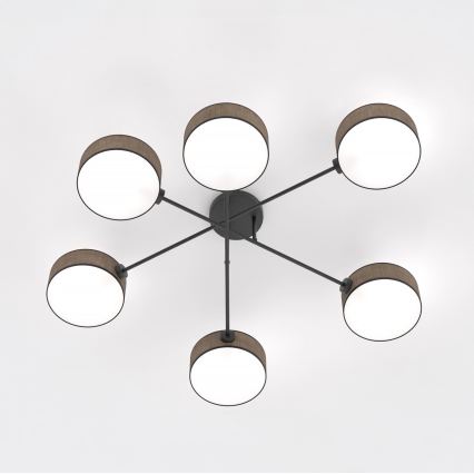 Felületre szerelhető csillár MAGA 6xE14/10W/230V barna